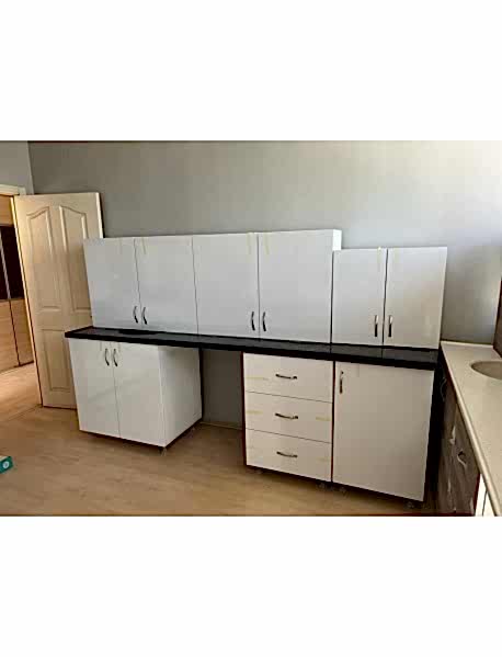 3 Metre Hazır Mutfak Dolabı + Mermerit Tezgah