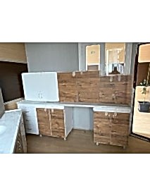 2.5 Metre Hazır Mutfak Dolabı + Mermerit Tezgah