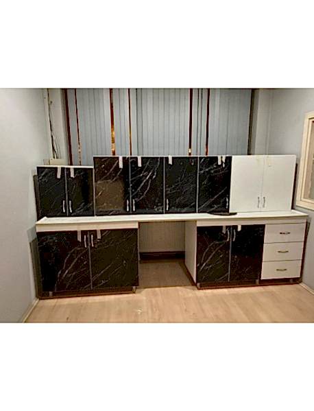 3 Metre Hazır Mutfak Dolabı + Mermerit Tezgah